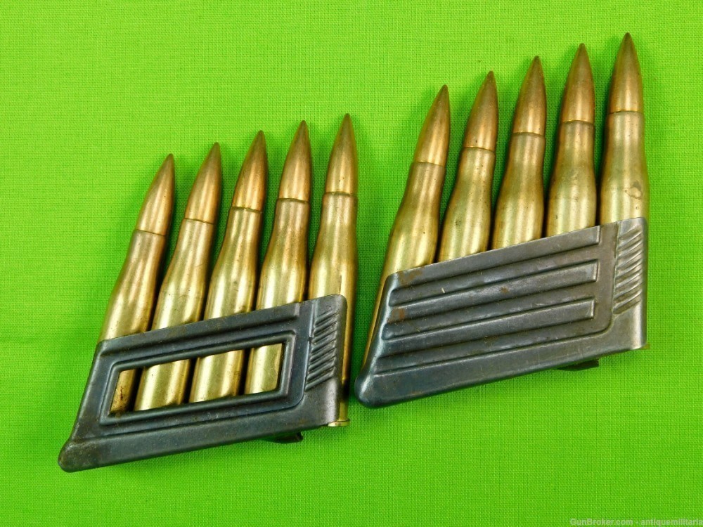 Set 5 German Austrian WW2 Steyr Mannlicher 8 X 56 10 Round Ammo Box w Clips-img-2