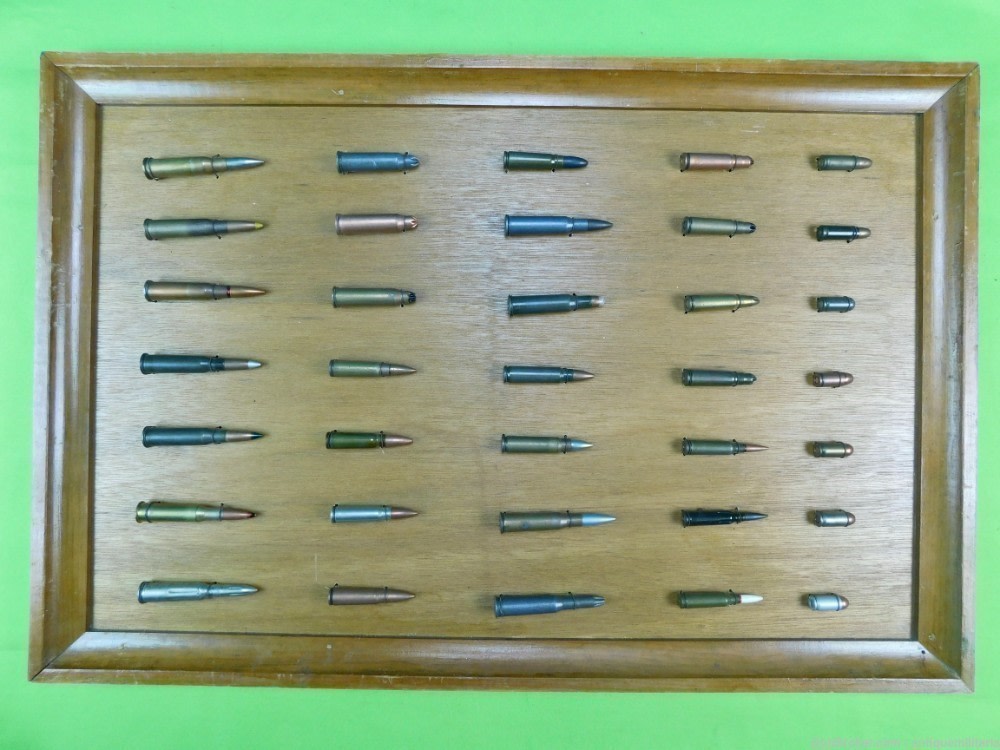 Vintage Custom Made Collector's Ammo Ammunition Display Board B-img-0