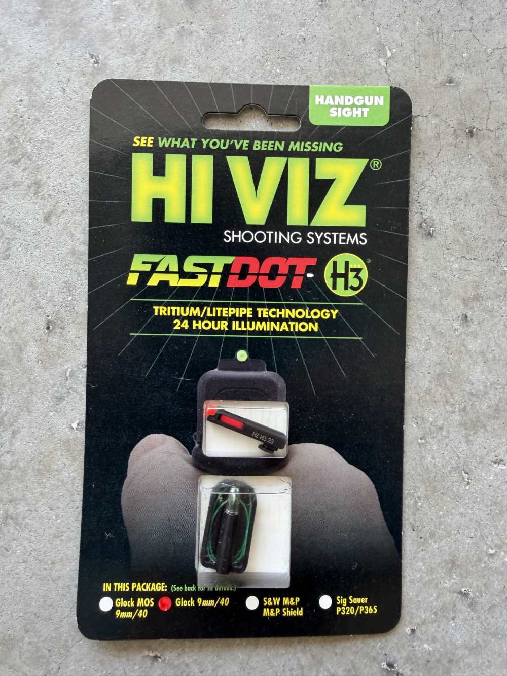 HiViz FASTDOT H3 Handgun Sight Glock 9mm/40 S&W/357 Sig. Red/Green -img-1