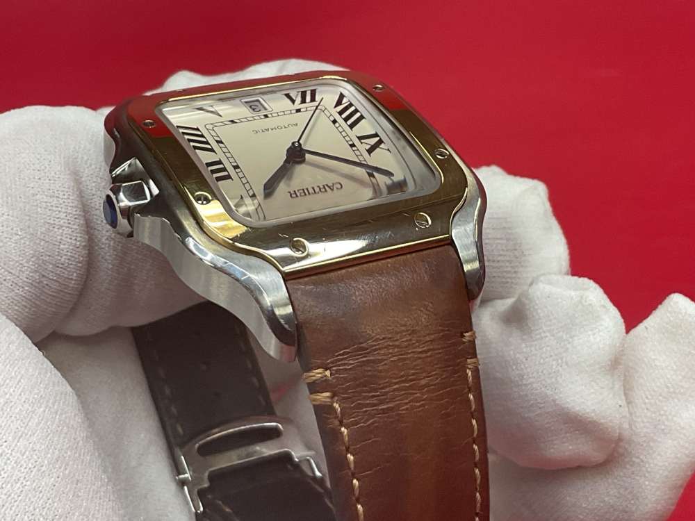 CARTIER SANTOS DE CARTIER 39.8MM 18K YELLOW GOLD & STAINLESS - FULL SET -img-70