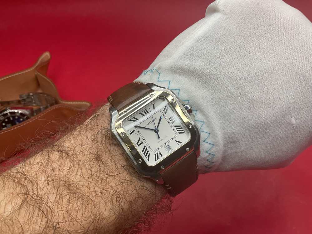 CARTIER SANTOS DE CARTIER 39.8MM 18K YELLOW GOLD & STAINLESS - FULL SET -img-73