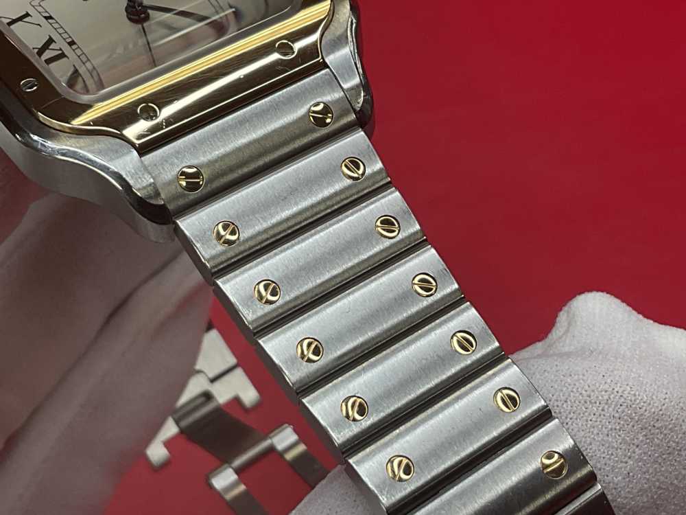 CARTIER SANTOS DE CARTIER 39.8MM 18K YELLOW GOLD & STAINLESS - FULL SET -img-36