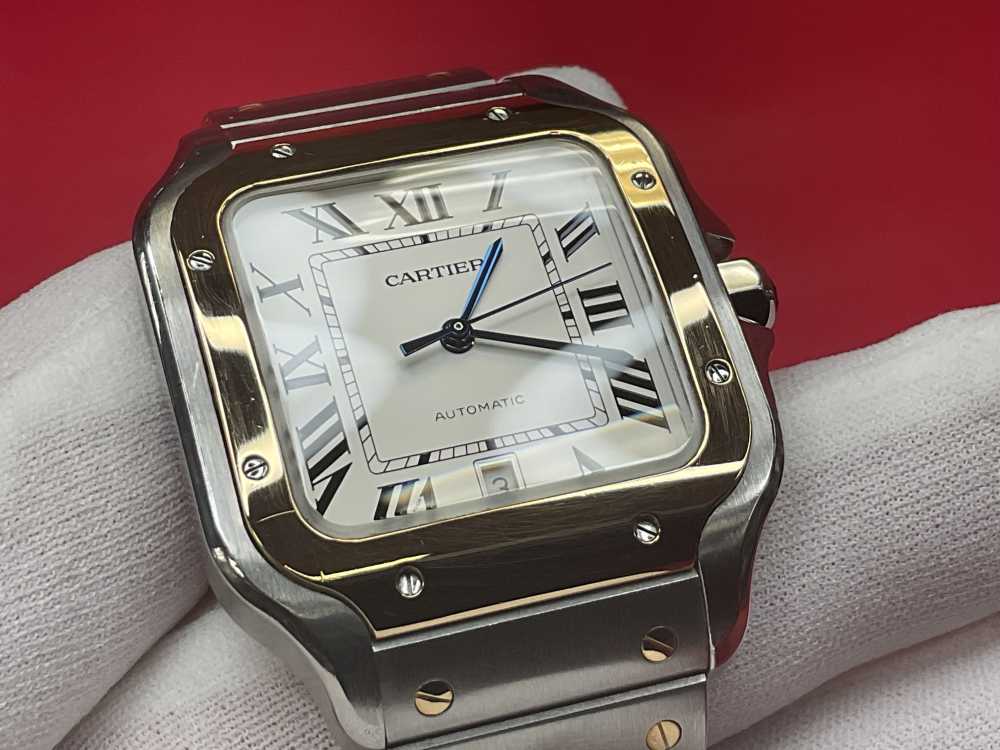 CARTIER SANTOS DE CARTIER 39.8MM 18K YELLOW GOLD & STAINLESS - FULL SET -img-6