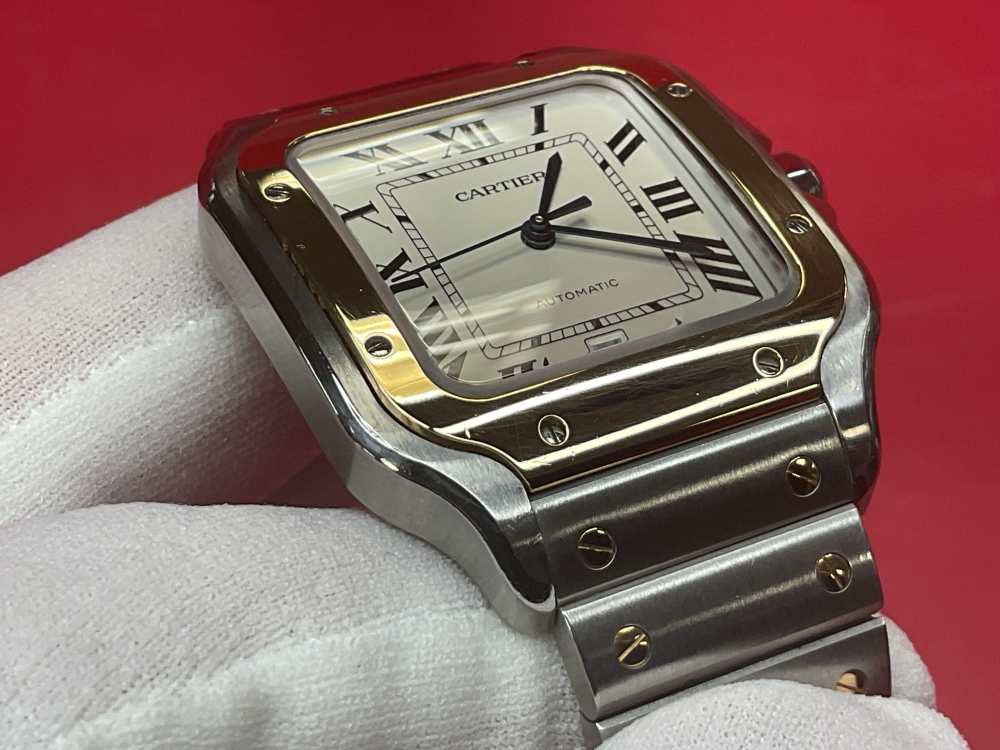 CARTIER SANTOS DE CARTIER 39.8MM 18K YELLOW GOLD & STAINLESS - FULL SET -img-15