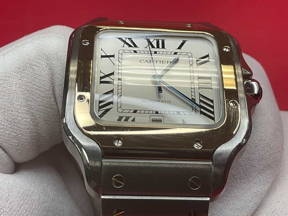 CARTIER SANTOS DE CARTIER 39.8MM 18K YELLOW GOLD & STAINLESS - FULL SET -img-24