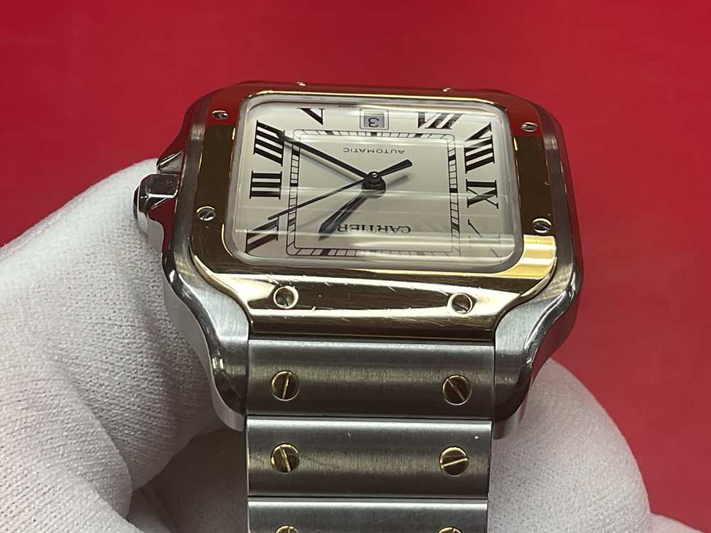 CARTIER SANTOS DE CARTIER 39.8MM 18K YELLOW GOLD & STAINLESS - FULL SET -img-19