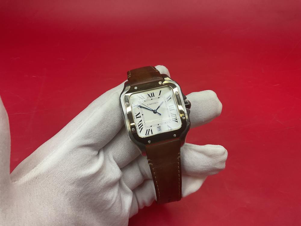 CARTIER SANTOS DE CARTIER 39.8MM 18K YELLOW GOLD & STAINLESS - FULL SET -img-66