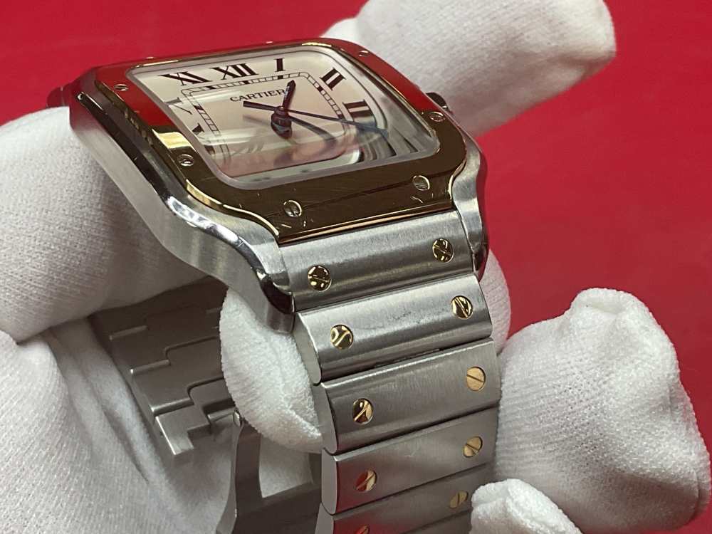 CARTIER SANTOS DE CARTIER 39.8MM 18K YELLOW GOLD & STAINLESS - FULL SET -img-35