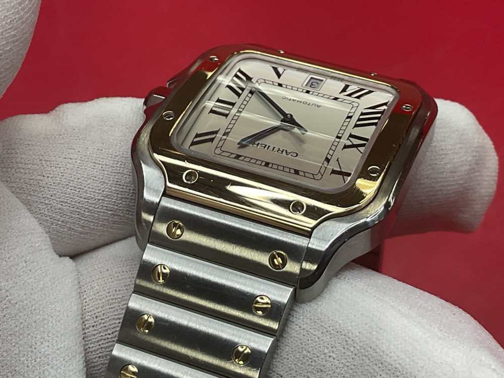 CARTIER SANTOS DE CARTIER 39.8MM 18K YELLOW GOLD & STAINLESS - FULL SET -img-20