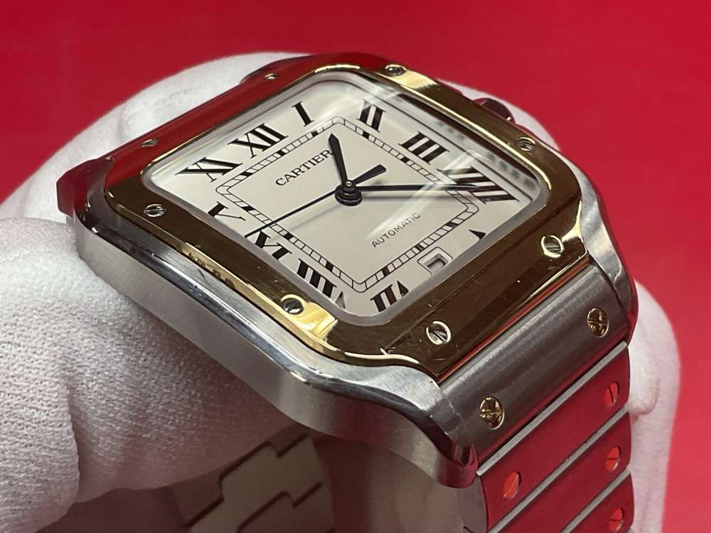 CARTIER SANTOS DE CARTIER 39.8MM 18K YELLOW GOLD & STAINLESS - FULL SET -img-23