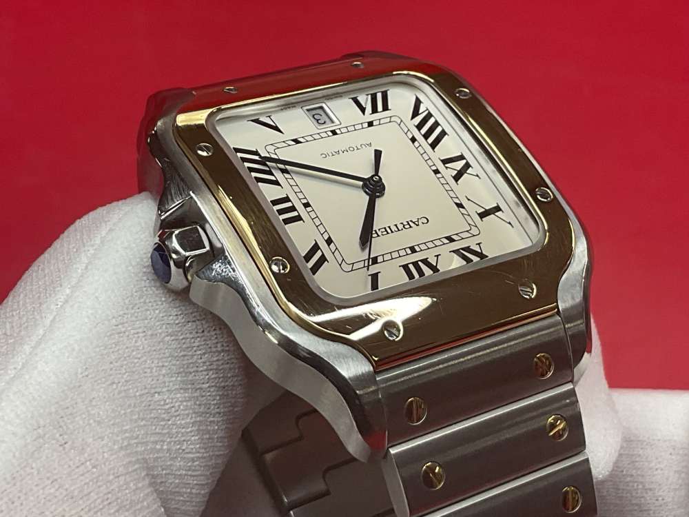 CARTIER SANTOS DE CARTIER 39.8MM 18K YELLOW GOLD & STAINLESS - FULL SET -img-18