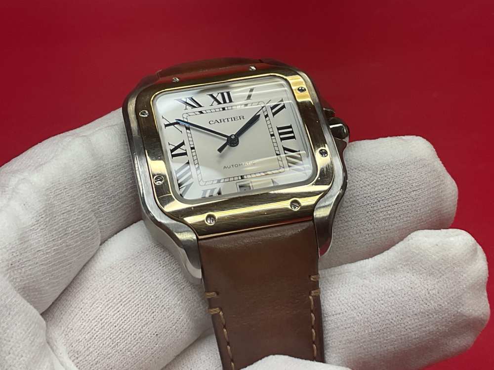 CARTIER SANTOS DE CARTIER 39.8MM 18K YELLOW GOLD & STAINLESS - FULL SET -img-67