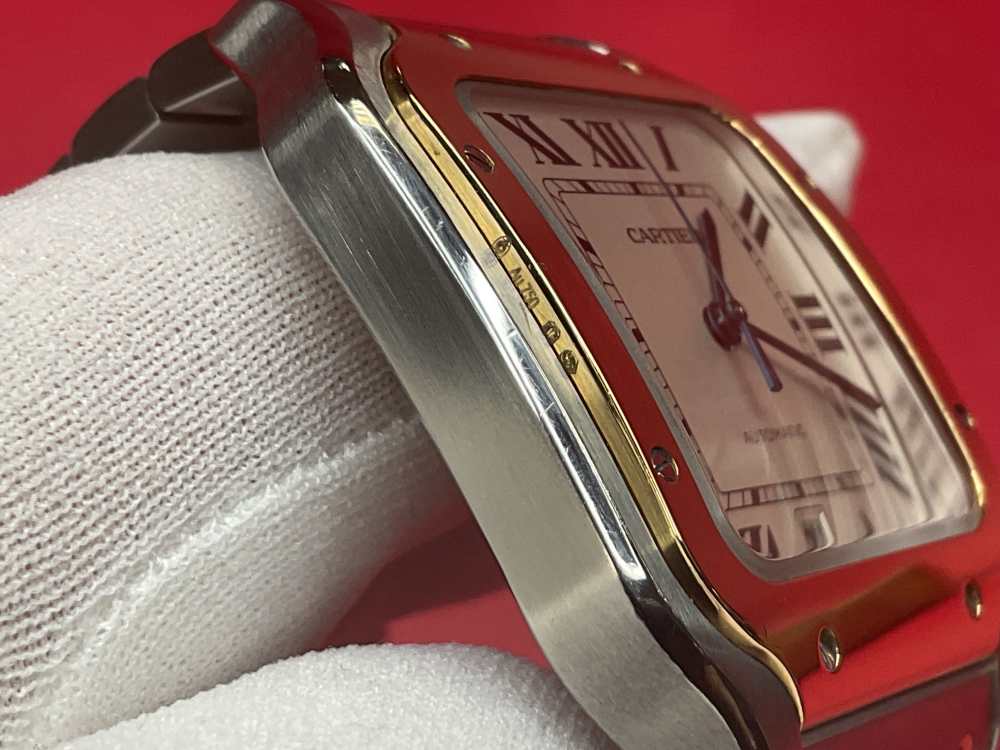 CARTIER SANTOS DE CARTIER 39.8MM 18K YELLOW GOLD & STAINLESS - FULL SET -img-11