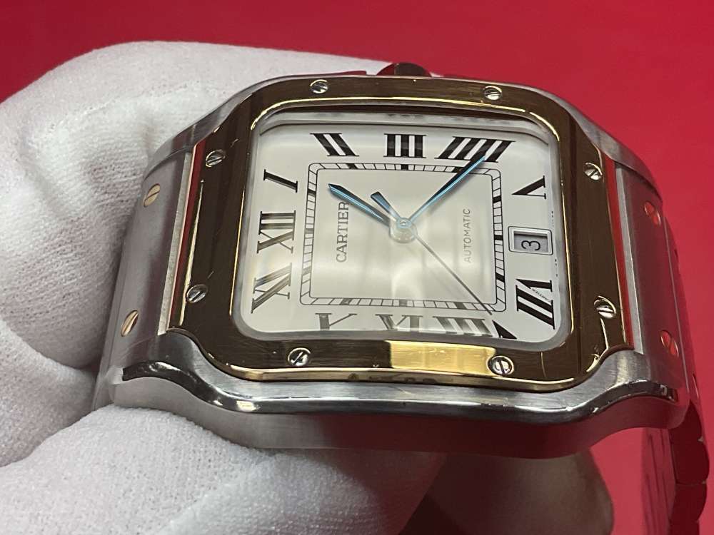 CARTIER SANTOS DE CARTIER 39.8MM 18K YELLOW GOLD & STAINLESS - FULL SET -img-22