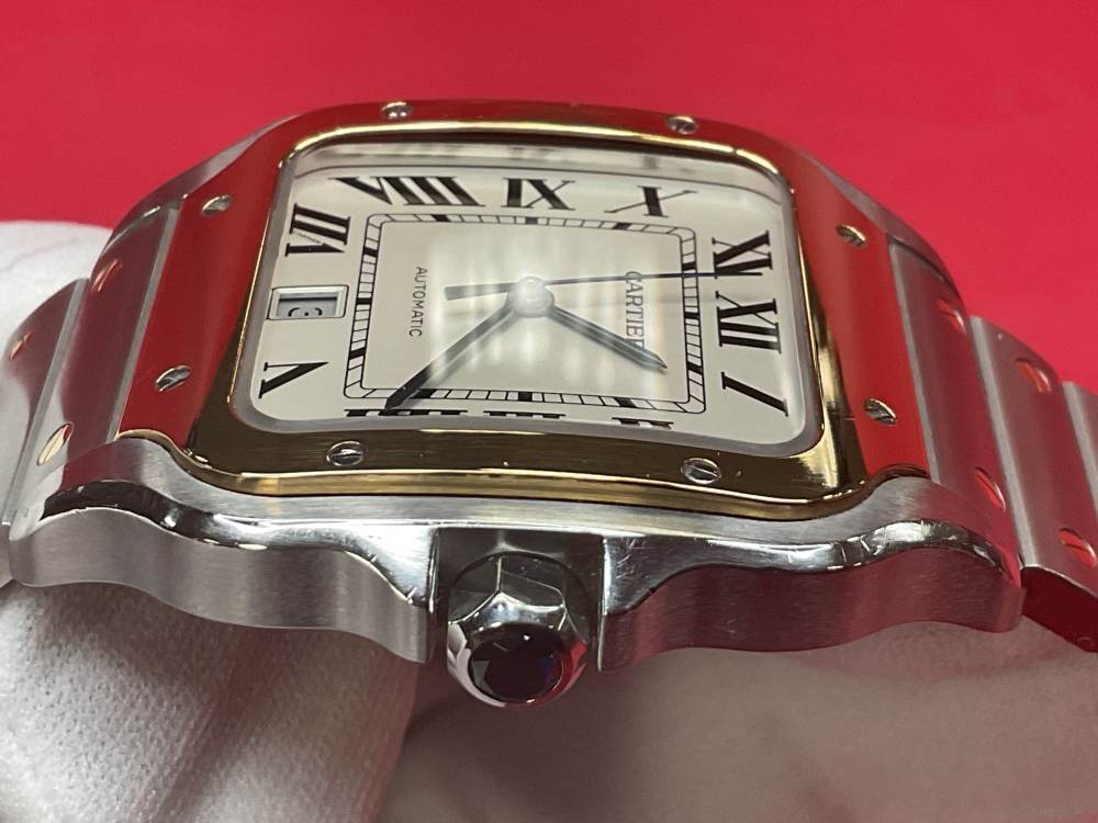 CARTIER SANTOS DE CARTIER 39.8MM 18K YELLOW GOLD & STAINLESS - FULL SET -img-17