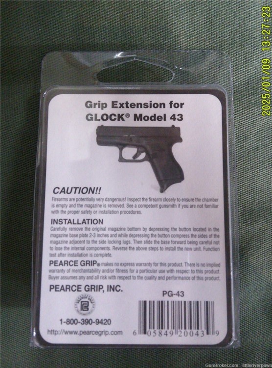 Pearce Grip Magazine Glock Model 43 Extension-img-1