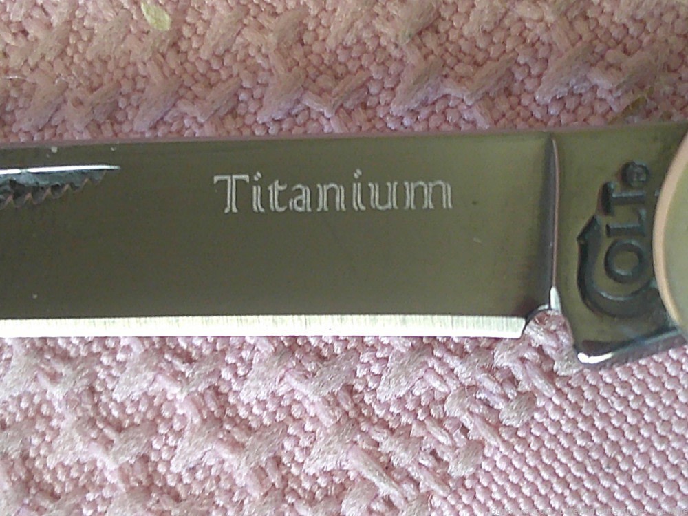 NIB Colt Wharncliffe Series Black Smooth Bone Handle Titanium Coated Knife!-img-7