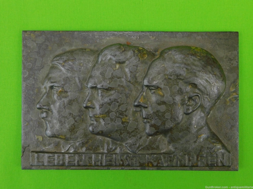 German Germany WW2 Cast Metal Plaque Military Decor-img-0