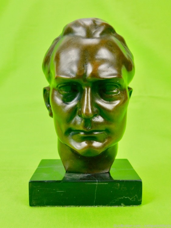 German Germany WW2 Signed Hermann Göring Bronze Bust Sculpture Art-img-0