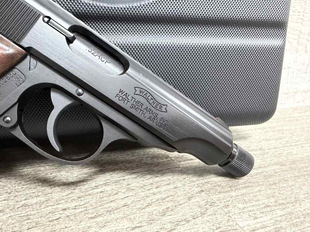 WALTHER PP SD 32 ACP BLACK THREADED BARREL WALNUT GRIPS 4797002 BRAND NEW-img-6