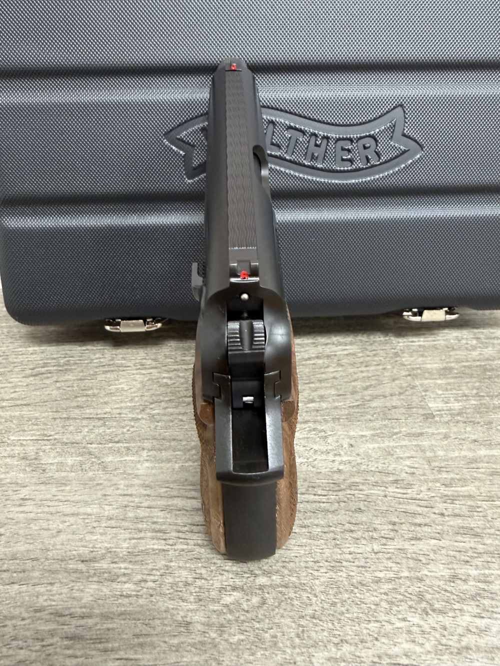 WALTHER PP SD 32 ACP BLACK THREADED BARREL WALNUT GRIPS 4797002 BRAND NEW-img-3