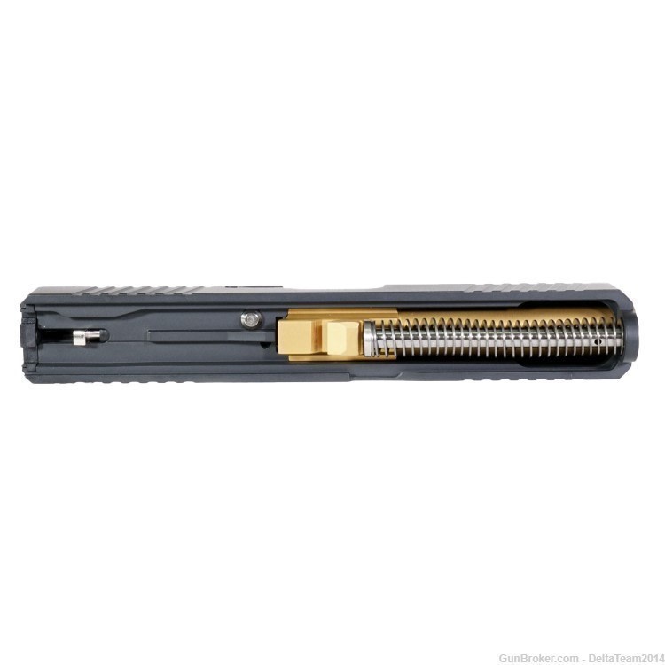 Complete Slide for Glock 19 - Gold PVD Barrel - Night Fision Sights - NEW-img-2