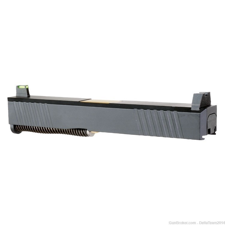 Complete Slide for Glock 19 - Gold PVD Barrel - Night Fision Sights - NEW-img-3