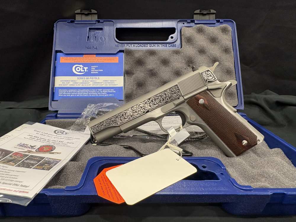 Colt Government Model "Filigree Frame and Barrel" Handgun .45 ACP 7rd Magaz-img-0