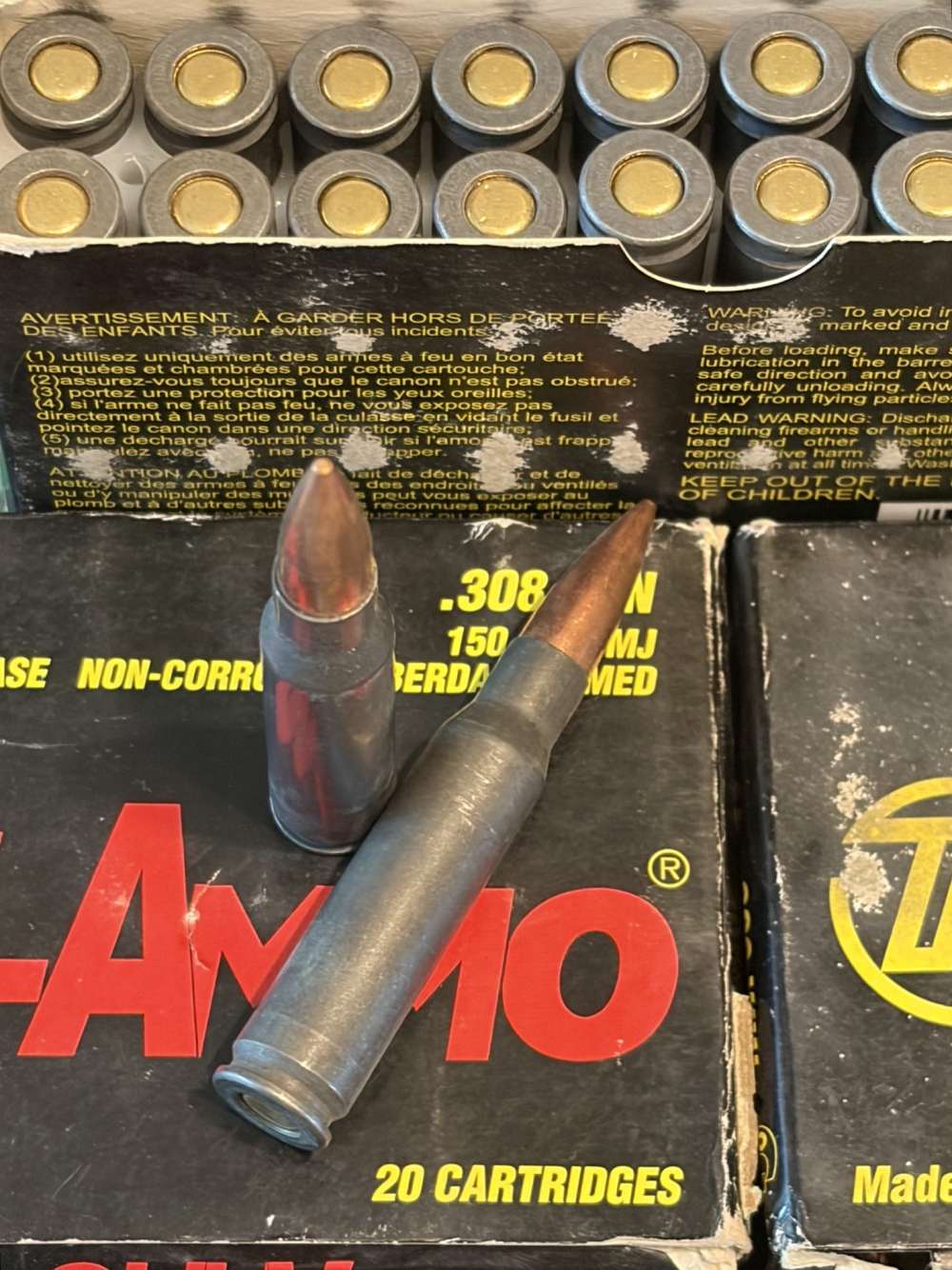 308 Win FMJ Rifle Ammo 89 rds Mixed Tulammo Steel Case Copper washed-img-2