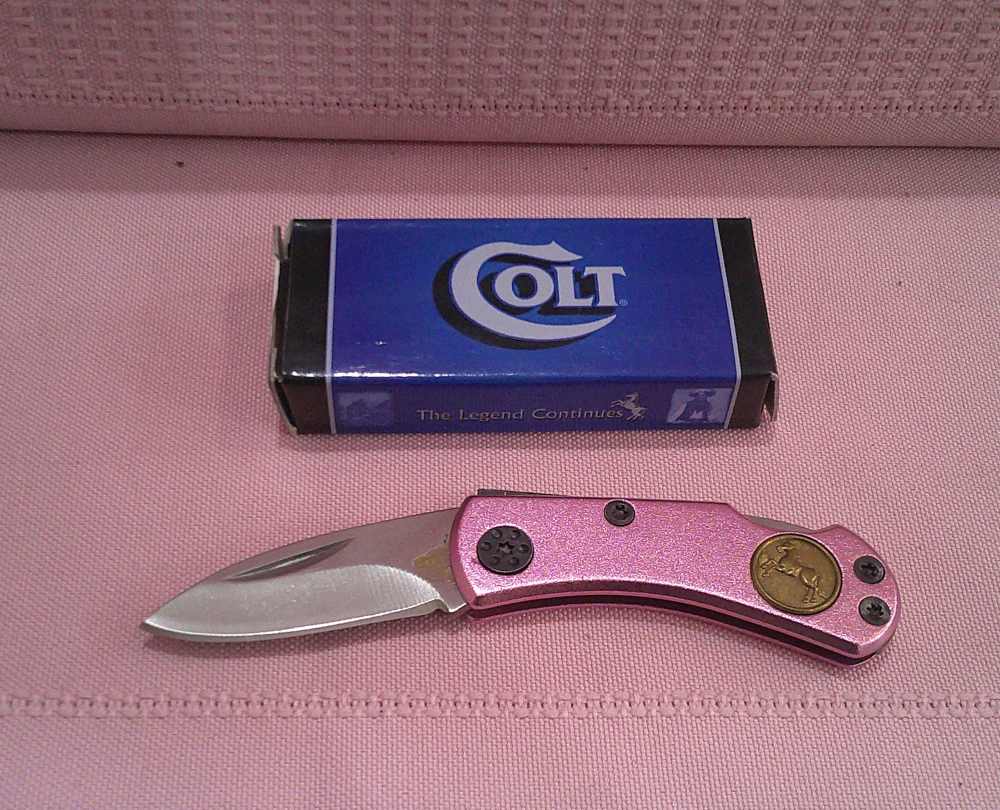 Super Cool NIB Colt Pink Tadpole Compact Lockback Pocketknife!-img-0