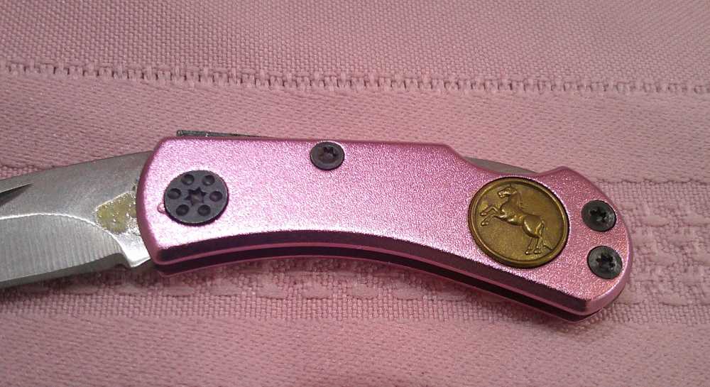 Super Cool NIB Colt Pink Tadpole Compact Lockback Pocketknife!-img-5