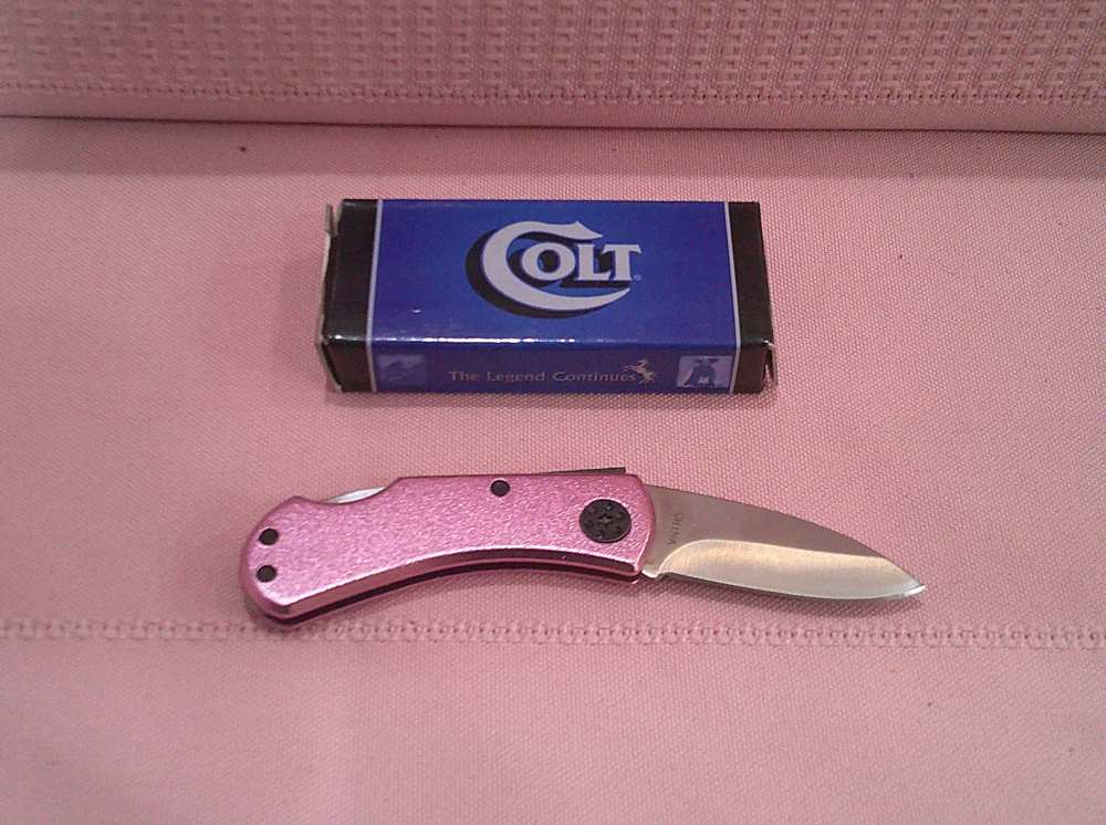 Super Cool NIB Colt Pink Tadpole Compact Lockback Pocketknife!-img-1