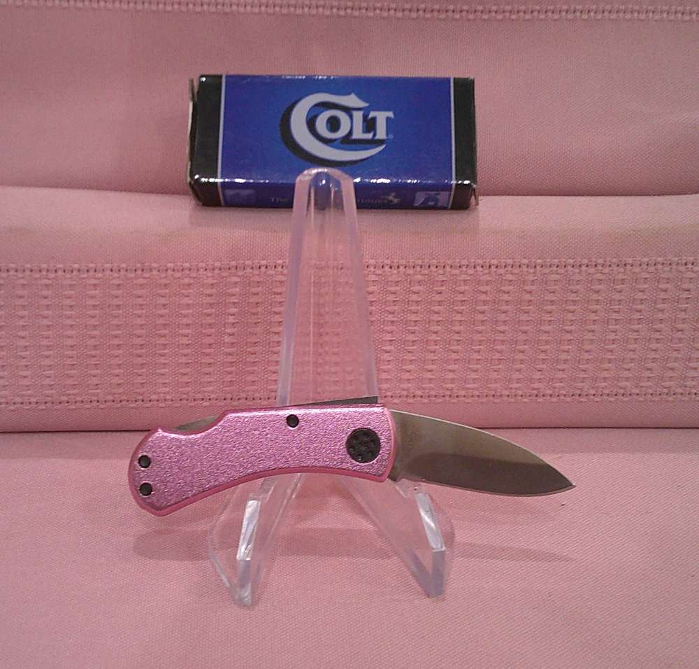 Super Cool NIB Colt Pink Tadpole Compact Lockback Pocketknife!-img-3