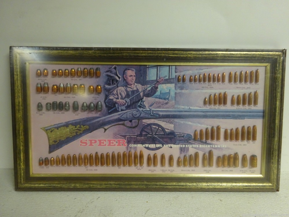 SPEER 1975 Store Caliber Bullet Chart DISPLAY Kentucky Rifle  RARE Sealed!-img-0
