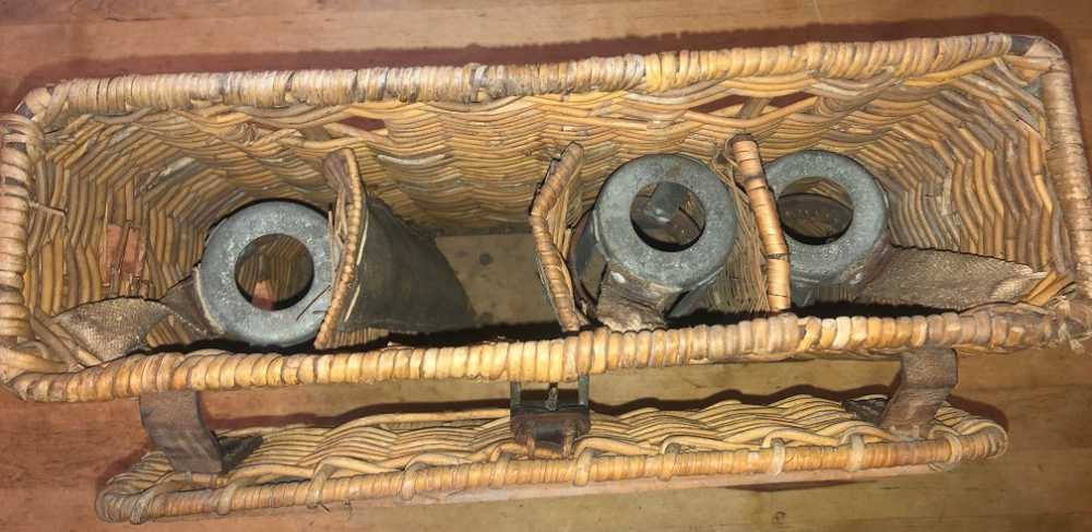 Original WWII German 7.5 cm Wicker Shell Transport Box -img-6