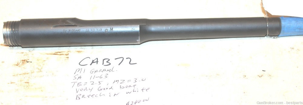  M1 Garand Barrel, Springfield Armory USGI, 11-63 -#CAB72-img-2