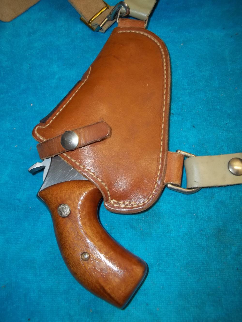 RARE Custom RAY SULLIVAN R/H INVERTED Leather Shoulder Holster S&W 19 66-img-10