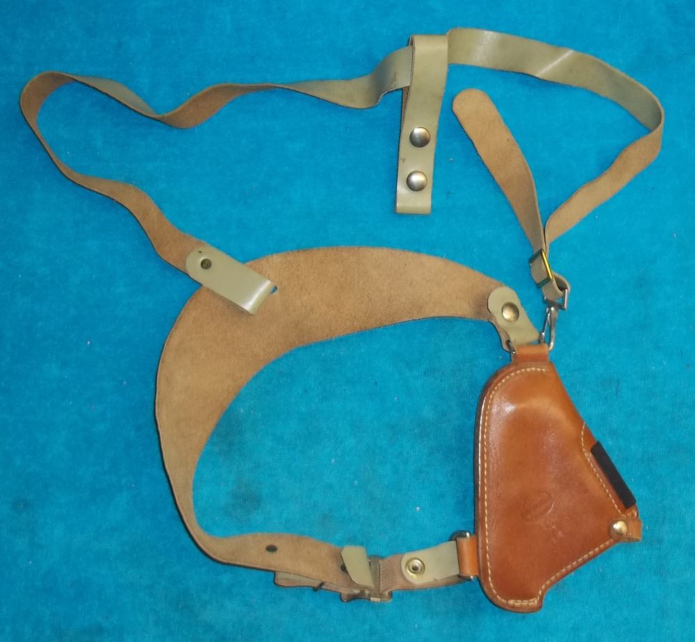 RARE Custom RAY SULLIVAN R/H INVERTED Leather Shoulder Holster S&W 19 66-img-4
