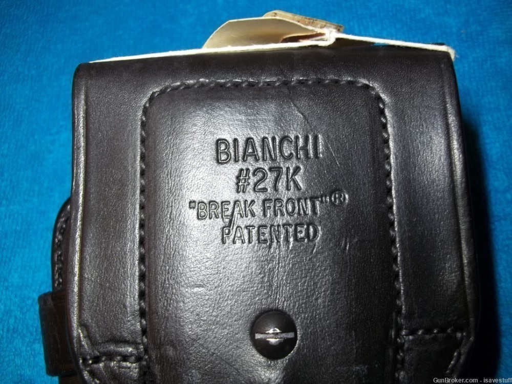 Bianchi RIOT PROOF Break Front L/H Leather Duty Holster Smith Wesson 6" K -img-8