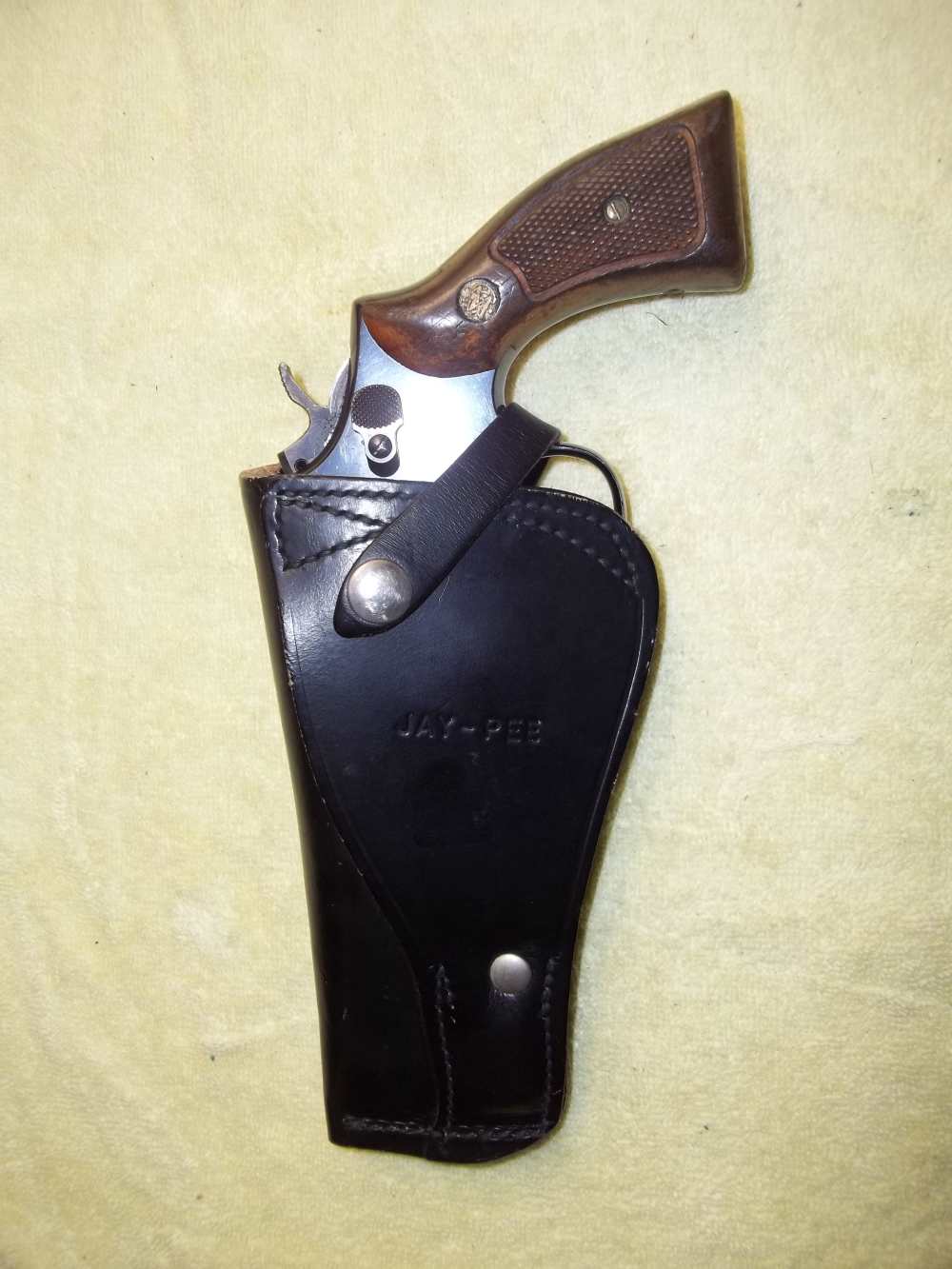RARE JAY-PEE COMBAT CROSSDRAW R/H Leather Holster Smith Wesson Colt  38 357-img-1