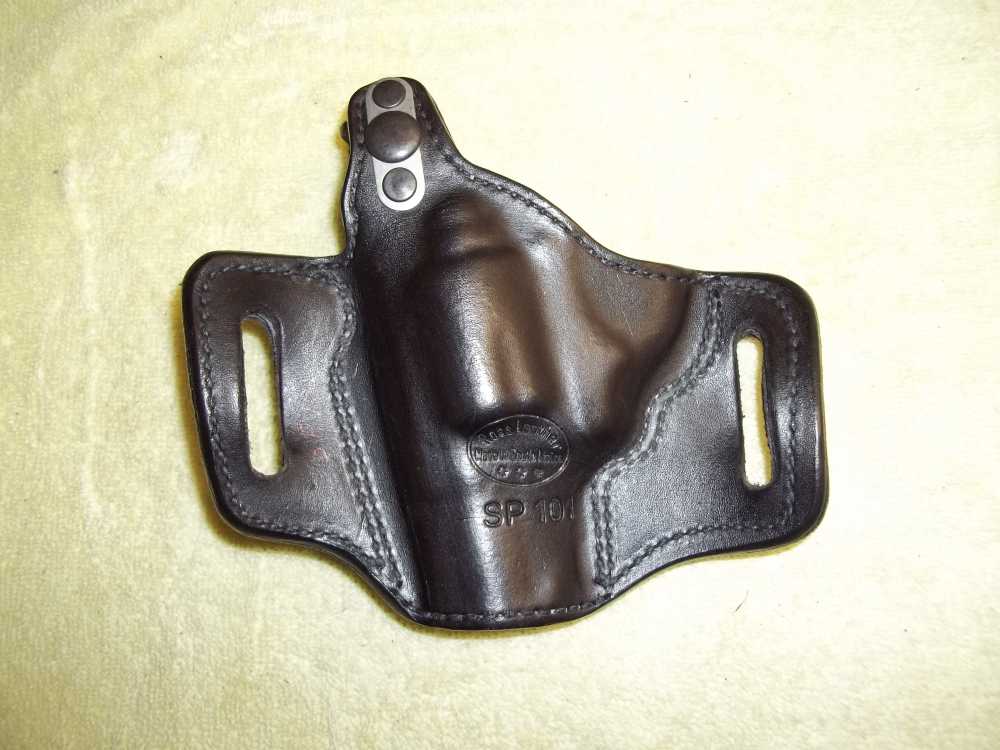 ROSS LEATHER R/H OWB Thumb Break LINED Holster Ruger SP101 2 1/4" barrel-img-8