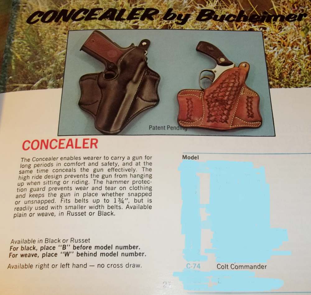  Colt Commander 45ACP NOS Bucheimer R/H Concealer OWB Leather Holster-img-8