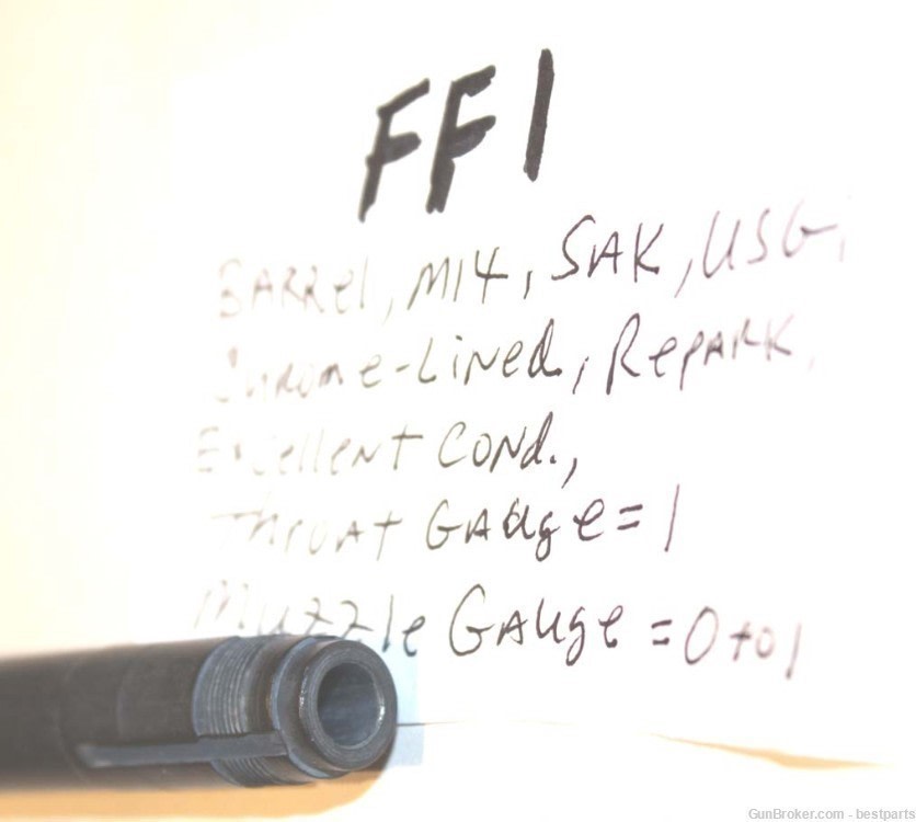 M14 Barrel "SAK", Chrome Lined Orig.Gauge Throat= 1, Muzzle= 0 to 1 - #FF1-img-7
