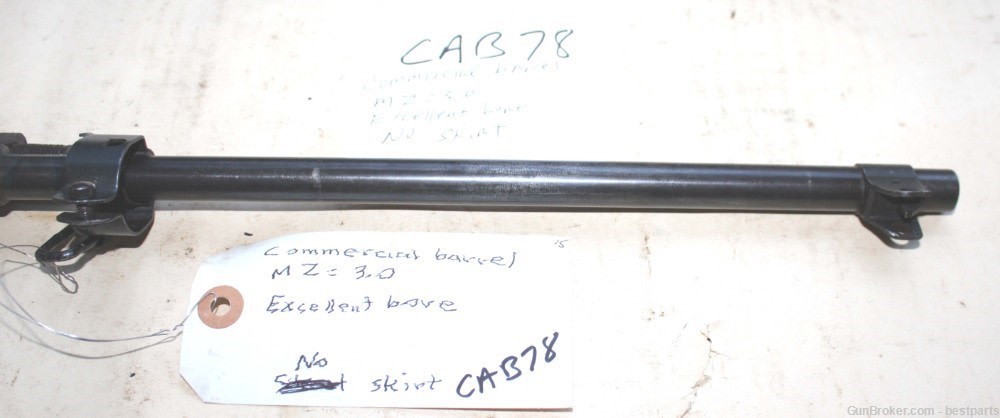M1 Carbine Barrel, Commercial Barrel, MZ= 3.0 - #CAB78-img-2