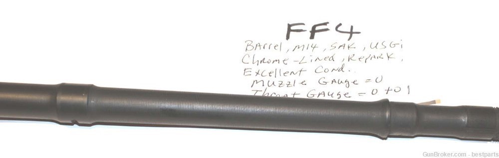 M14 Barrel "SAK", Chrome Lined Orig.Gauge Throat= 1 to 0, Muzzle= 0 - #FF4-img-3