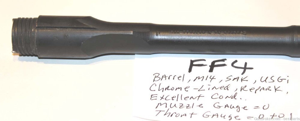 M14 Barrel "SAK", Chrome Lined Orig.Gauge Throat= 1 to 0, Muzzle= 0 - #FF4-img-5