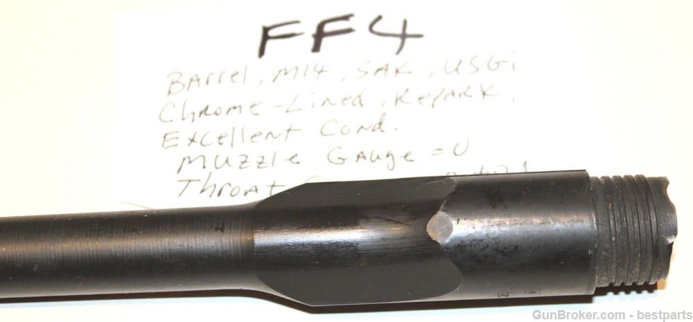 M14 Barrel "SAK", Chrome Lined Orig.Gauge Throat= 1 to 0, Muzzle= 0 - #FF4-img-11