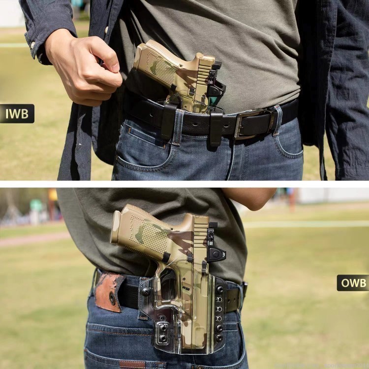 Clear! OWB/IWB Holster for Smith Wesson SW MP Shield Fit Holosun 507K 407K-img-1