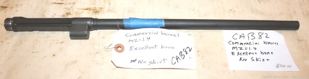 M1 Carbine Barrel, Commercial Barrel, MZ=1.4 - #CAB82-img-1
