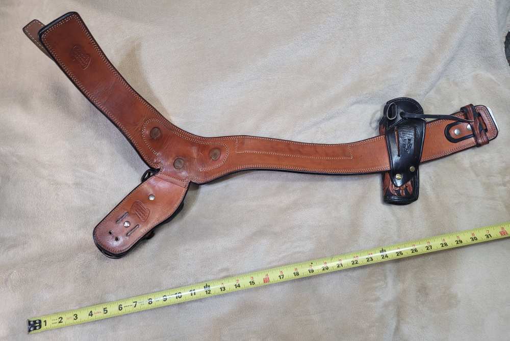 Rare, Vintage Alfonso Of Hollywood Leather Holsters & Gunbelt Fastdraw Rig-img-6